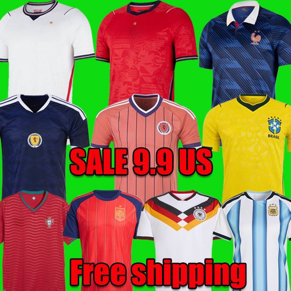 Big Sale 9.99 with free shipping from the UK England Scotland Argentina Brazil Germany France Portugal Spain soccer jersey kit 2026 World Cup football shirt sets