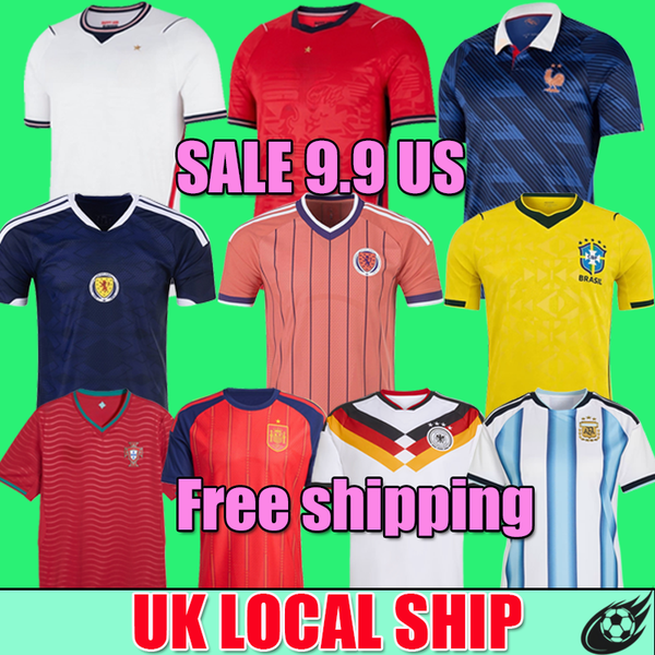 Big Sale 9.99 with free shipping from the UK England Scotland Argentina Brazil Germany France Portugal Spain soccer jersey kit 2026 World Cup football shirt set