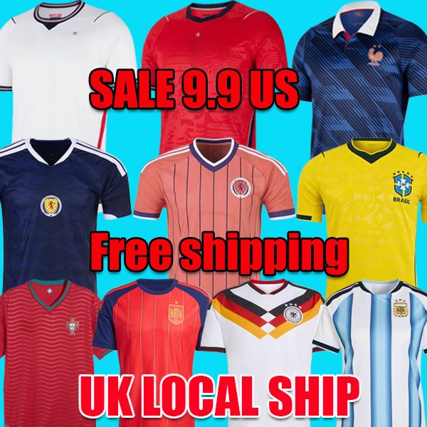 Big Sale 9.99 with free shipping from the UK England Scotland Argentina Brazil Germany France Portugal Spain soccer jersey kit 2026 World Cup football shirt set