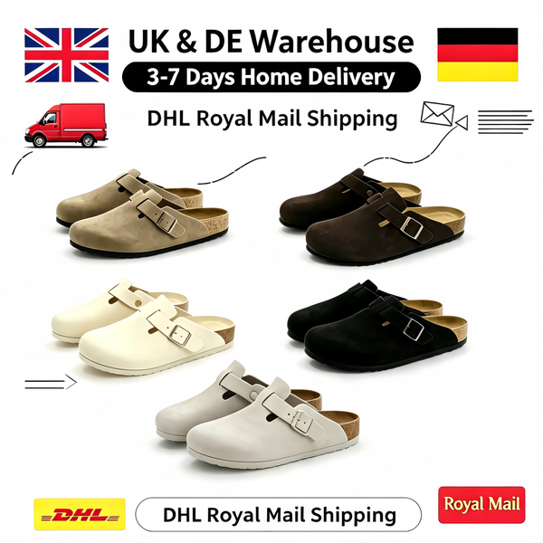 Men Women Suede Closed Toe Cork Clogs Adjustable Buckle Slip On Mules Soft Cork Insole Non Slip Rubber Sole Casual Indoor Outdoor Daily218s
