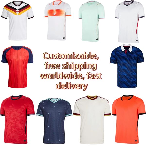 2026 World Cup Fan Soccer Jersey Polyester Football Shirt Customize Name and Number Sleeve Patch Breathable Training Uniform Customizable Fastly Delivery