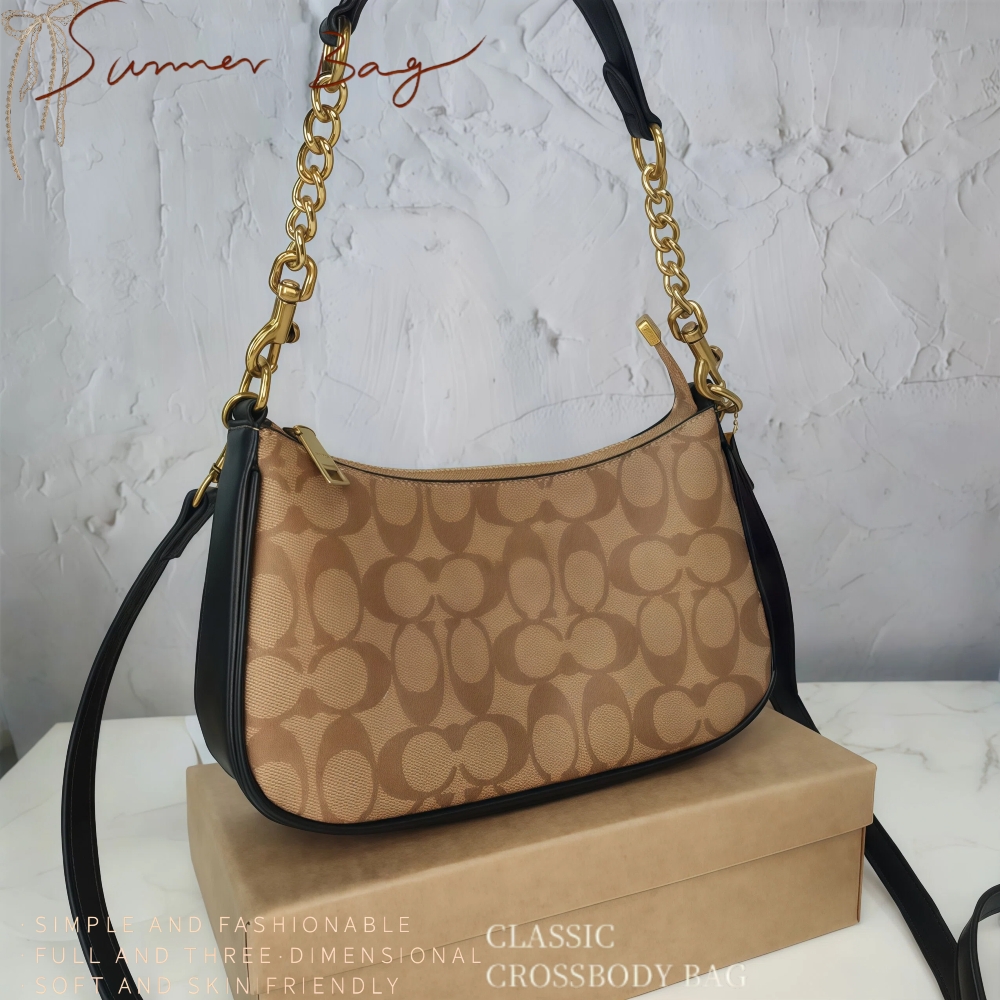 Classic Chain Underarm Bag Women Retro Solid Color PU Leather Flap Crossbody Purse Mini Portable Evening Handbag215M